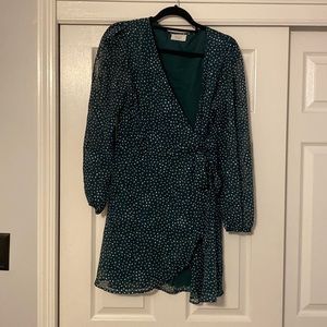 Green Sage the Label Long Sleeve Wrap Dress